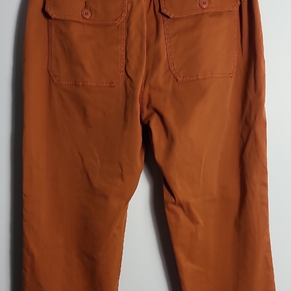 LUCKY BRAND Rust Orange Colored Pants With Blue Stripes Down Side Size 12/31 - Picture 13 of 16